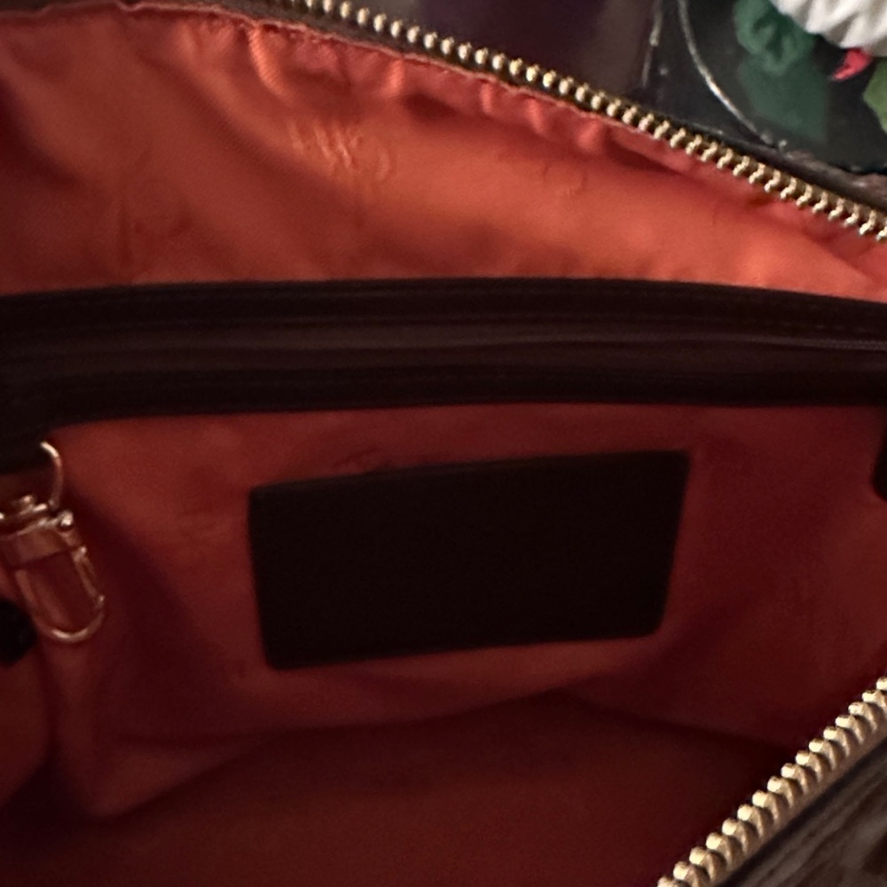Cole Haan Dark Brown Woven Satchel - Picture 4 of 6